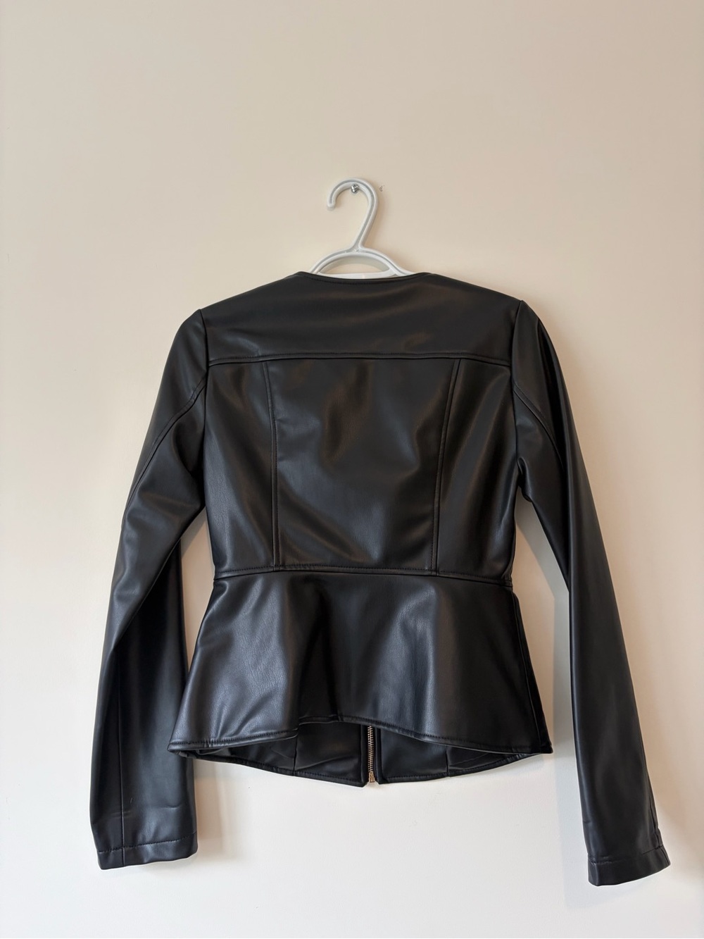 ZARA Black Faux Leather Zip-Up Jacket - Picture 5 of 5